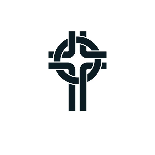 Christian Cross Ware Geloof Vector Religie Symbool Christendom Jezus Pictogram — Stockvector