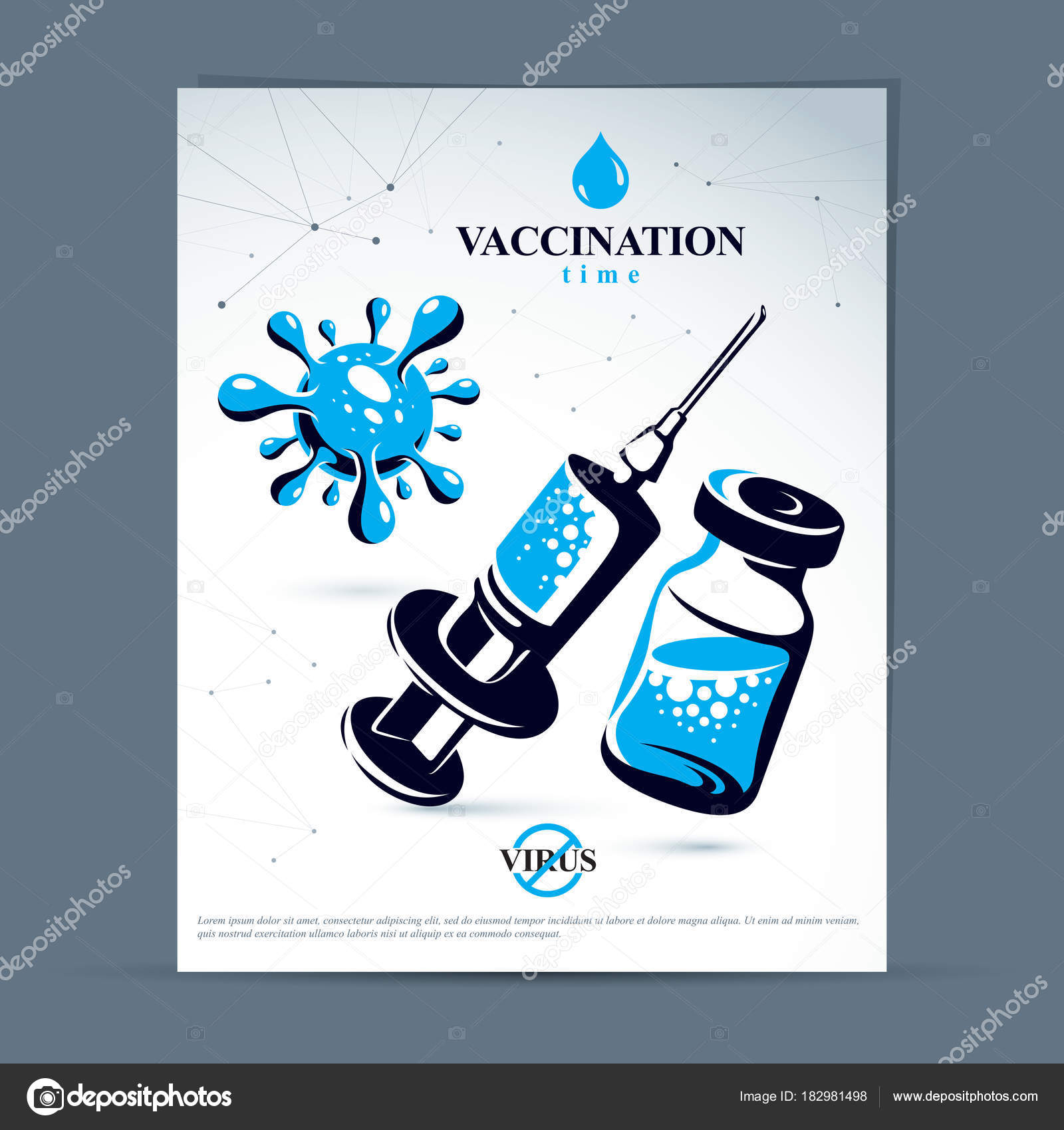 scheduled vaccination theme presentation flyer vector graphic flyers to give out about vaccination