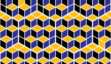 Geometrik küpler soyut dikişsiz desen, üç boyutlu vektör arkaplan. Teknoloji stili mühendislik çizgisi sonsuz çizimler yapıyor. Kumaş, duvar kağıdı, ambalaj, ağ ve baskı için kullanılabilir.