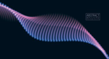 Akan enerji parçacıkları, bulanık ışık dalgaları. Bulanık yuvarlak ışıklar vektör etkisi çizimi. 3D fütüristik teknoloji biçimi.