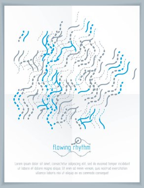 Desen soyut dalgalı çizgiler, sanat grafik illüstrasyon sunu el ilanı ya da broşür baş sayfası olarak kullanılabilir.