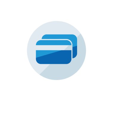 Finans simgesi. Beyaz arka plan üzerinde izole vektör çizim. Kredi kartı sembolü.