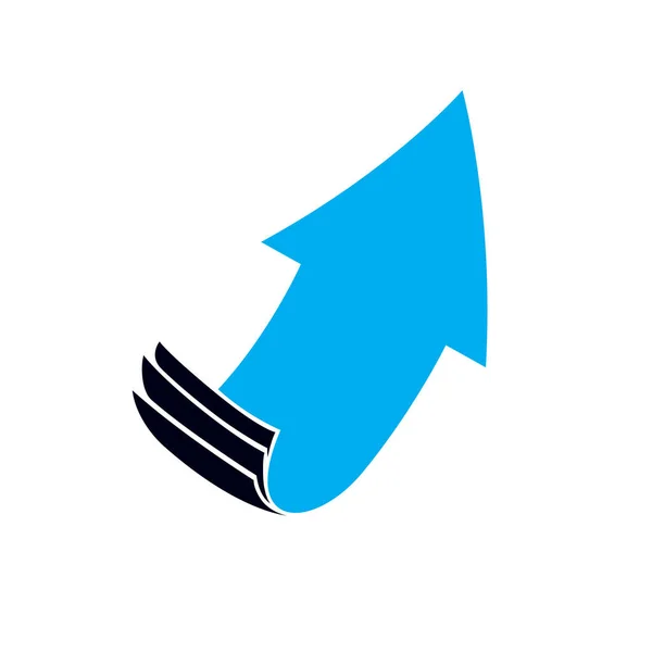 上向きのベクトル矢印 ビジネス成功の概念ロゴは 白い背景で隔離 会社の開発動向 — ストックベクタ