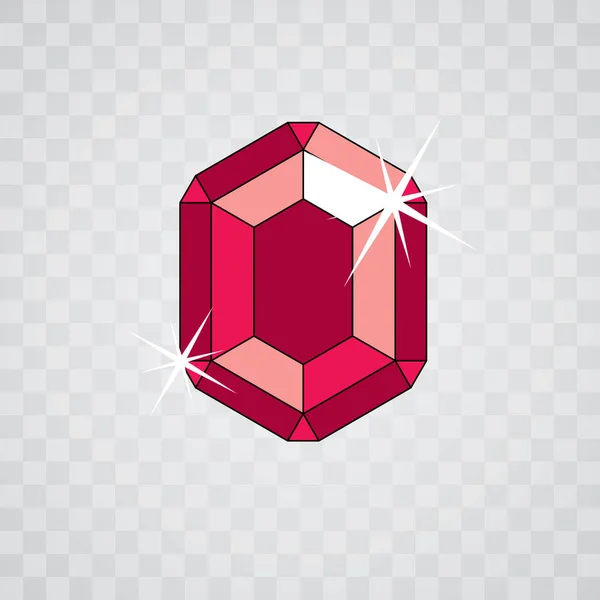 Vektorfacettierte Edelsteinillustration Mit Funkeln Polygonal Luxus Diamant Symbol — Stockvektor