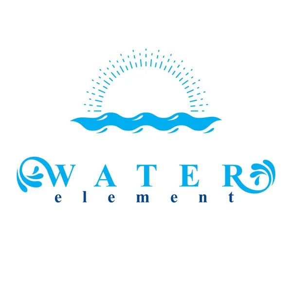 Symbol Wektora Fali Morskiej Odizolowany Białym Przedsiębiorstwo Uzdatniania Wody Abstrakcyjne — Wektor stockowy