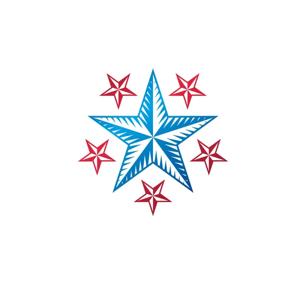 Antikes Sternenemblem Heraldisches Vektor Design Element Sterne Auszeichnung Symbol Etikett — Stockvektor