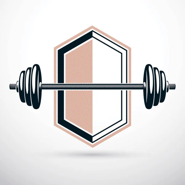 Barbell Vector Illustration Isolated White Weight Lifting Gym Symbol — Stock Vector