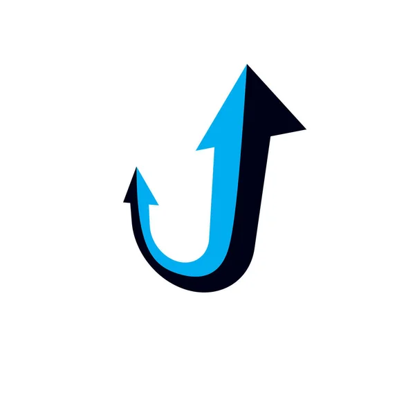 Vektorpfeil Nach Oben Business Development Logo Isoliert Auf Weißem Hintergrund — Stockvektor