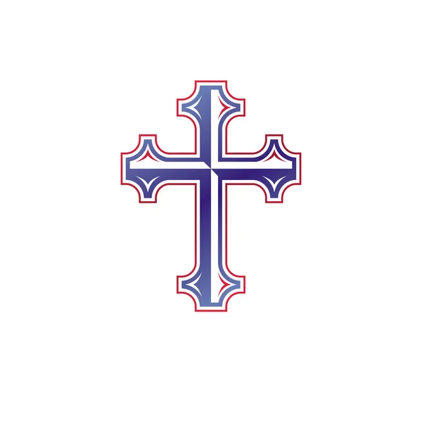 Christliches Kreuz Emblem Heraldische Wappen Dekorative Logo Isolierte Vektorillustration Symbol — Stockvektor