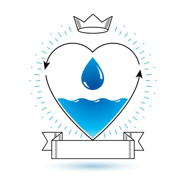 Modrý Vektor Čistou Vodou Drop Logotyp Pro Použití Jako Marketingový — Stockový vektor