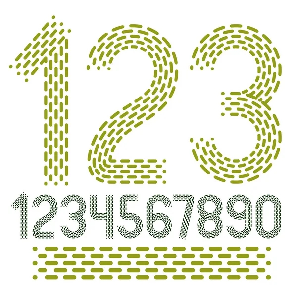 Vector Numbers Modern Numerals Set Rounded Bold Retro Numeration Can — Stock Vector