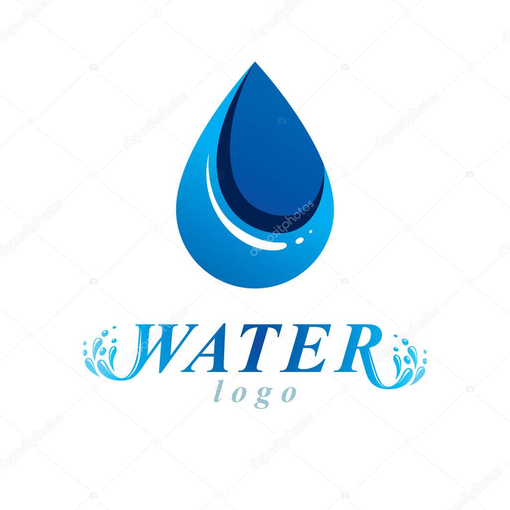 Ocean freshness theme vector logotype for use as marketing design symbol. Environment protection concept.