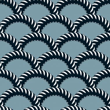 Kusursuz desenli ip dokuma vektörü, soyut illüstrasyon arka planı. Örgü ya da balık ağı makrosu sonsuz çizimler içeriyor. Kumaş, duvar kağıdı, ambalaj, ağ ve baskı için kullanılabilir.