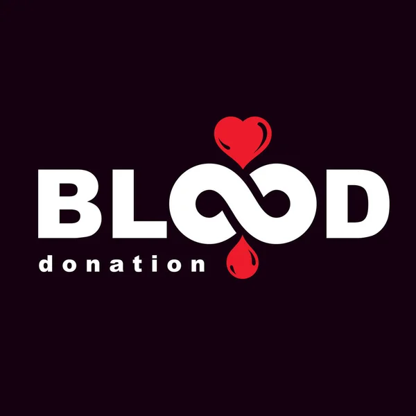 Inscripción Donación Sangre Aislada Blanco Creada Con Gotas Sangre Rojas — Archivo Imágenes Vectoriales