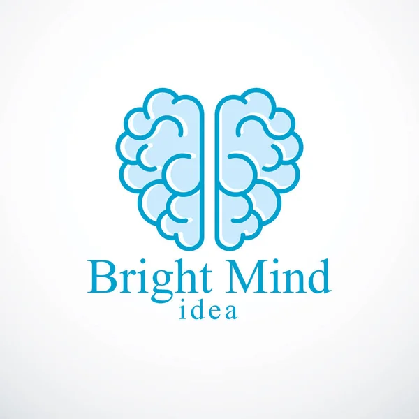 Bright Mind Vector Logo Icon Human Anatomical Brain Thinking Brainstorming — Stock Vector