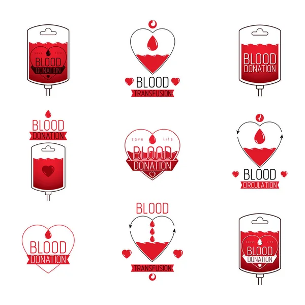 Colección Ilustraciones Conceptuales Donación Sangre Vectorial Conceptos Atención Sanitaria Tratamiento — Vector de stock