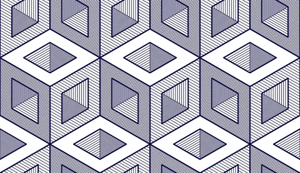 Геометрические Кубики Абстрактный Бесшовный Шаблон Векторный Фон Технология Стиль Инженерной — стоковый вектор