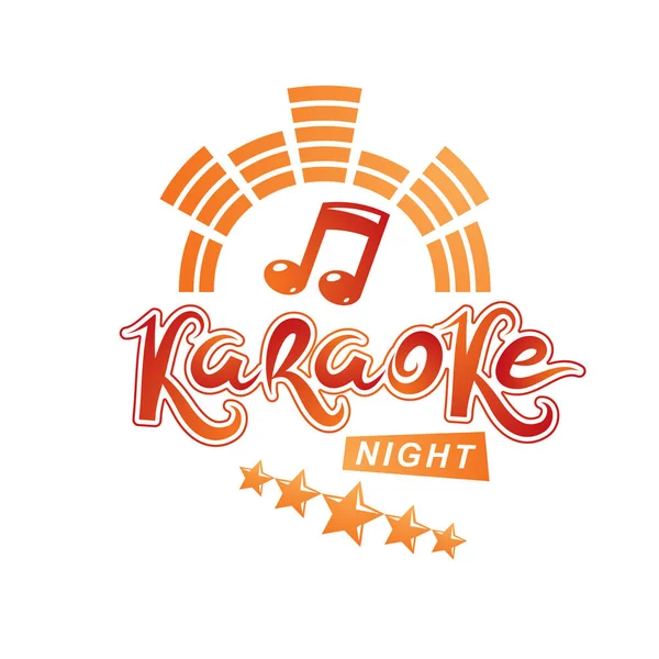 Karaoke Večer Reklamní Leták Vektor Plakát Složený Pomocí Noty — Stockový vektor