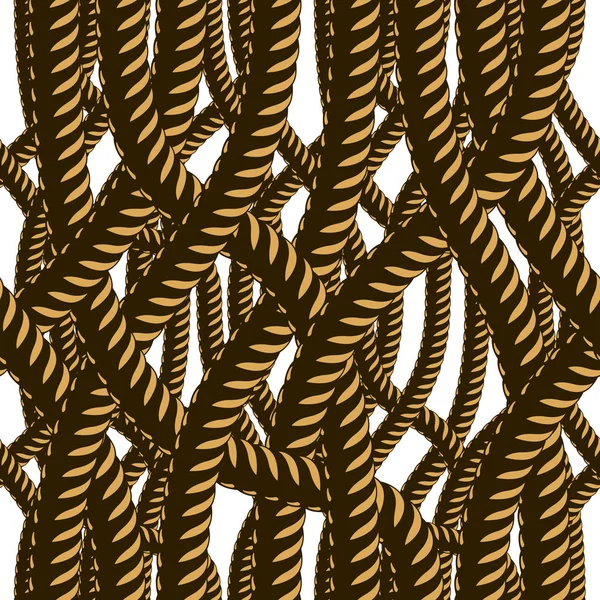 Мотузка Безшовний Візерунок Модний Векторний Фон Шпалер Заплутаний Шнур Стильна — стоковий вектор