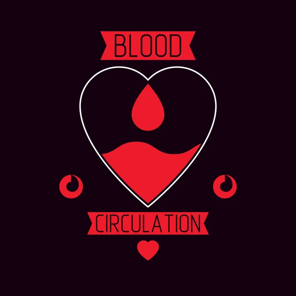 Vectorillustratie Van Hart Vorm Druppels Bloed Hematologie Thema Symbool Voor — Stockvector