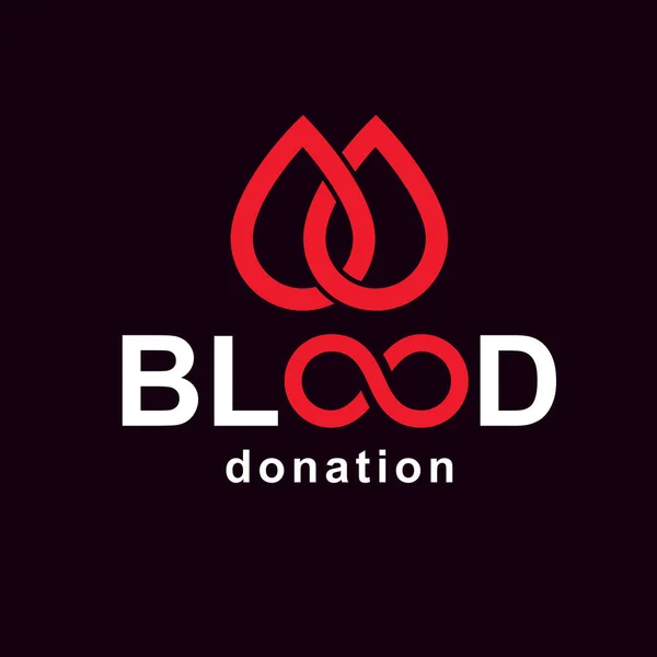 Inscripción Donación Sangre Vectorial Creada Con Símbolo Ilimitado Salvar Vida — Vector de stock