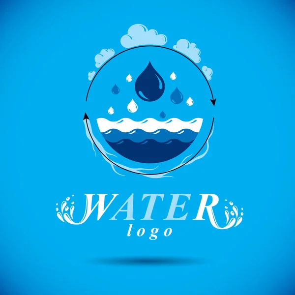 Vector Blauw Helder Waterdruppel Logo Voor Gebruik Als Marketing Ontwerp — Stockvector