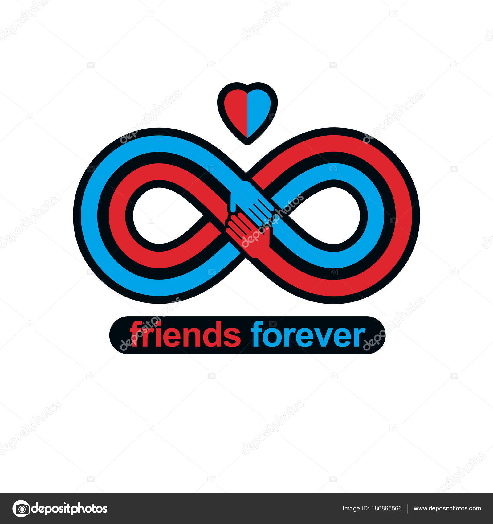 Friends Forever Logo Design, Happy Friendship Day Label for Banner, Poster,  Greeting Card, T-shirt Vector Illustration Stock Vector - Illustration of  friends, happy: 131750761