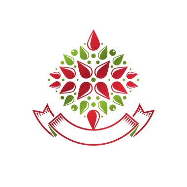 Hanedan arması lily çiçek, eko ürün kalitesi ile dekoratif amblemi. İzole vektör çizim.