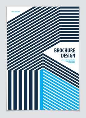 Minimalist broşür tasarımı. Vektör geometrik desen soyut arkaplan. Broşür, broşür, tebrik kartı, davetiye ve reklam için tasarım şablonu. A4 yazdırma biçimi.