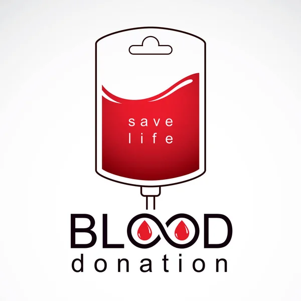 Kan Bağışı Için Hazırlanan Kan Damlalık Vektör Illustration Kan Nakli — Stok Vektör