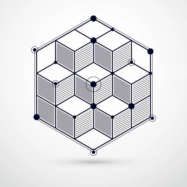 Абстрактный Геометрический Вектор Черно Белого Фона Кубиками Другими Элементами Состав — стоковый вектор