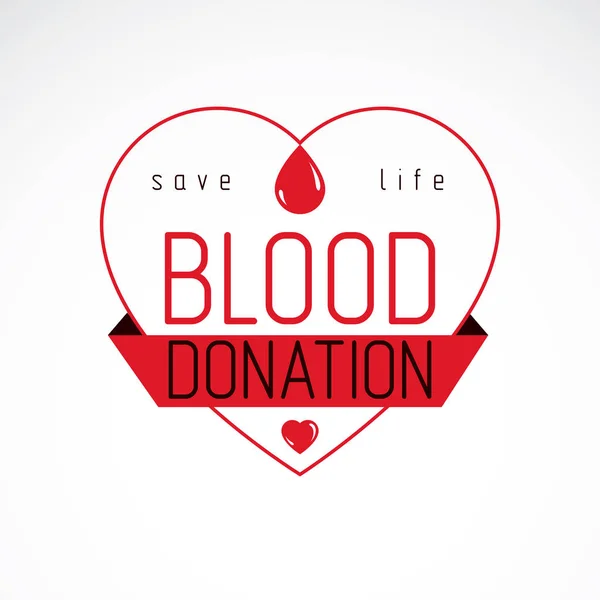 Kan Bağışı Kavramsal Illüstrasyon Dünya Kan Bağışı Günü Logosu — Stok Vektör