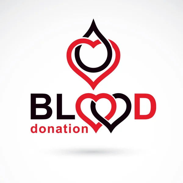 Ilustración Conceptual Donación Sangre Logo Día Mundial Del Donante Sangre — Archivo Imágenes Vectoriales