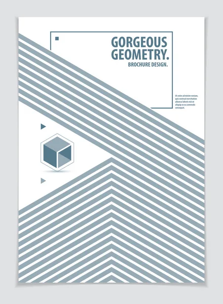 Moderno Depliant Modello Minimale Opuscolo Poster Modello Geometrico Vettoriale Sfondo — Vettoriale Stock