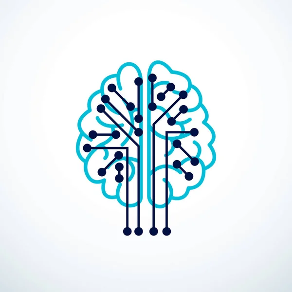 Diseño Del Logotipo Del Vector Del Concepto Inteligencia Artificial Mente — Archivo Imágenes Vectoriales