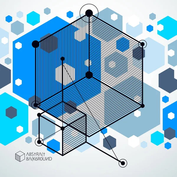 Geometryczne Technologia Wektor Niebieski Obrazek Tapeta Techniczne Ilustracja Inżynieria Systemu — Wektor stockowy