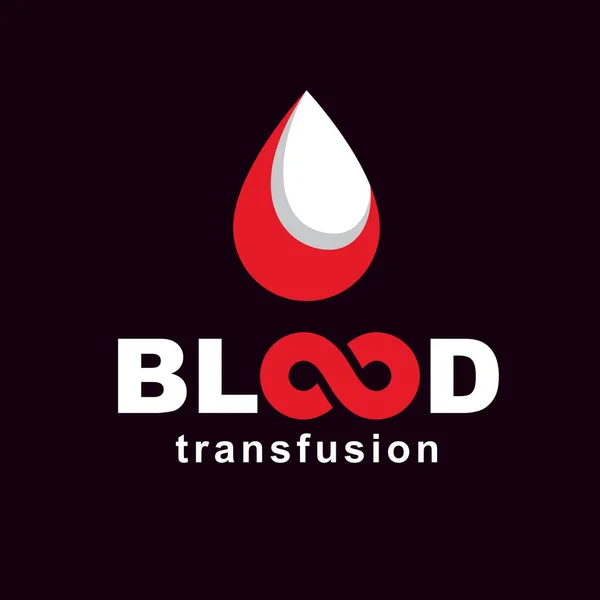 Bluttransfusionsinschrift Mit Vektorsymbol Und Blutstropfen Sorge Das Leben Und Die — Stockvektor