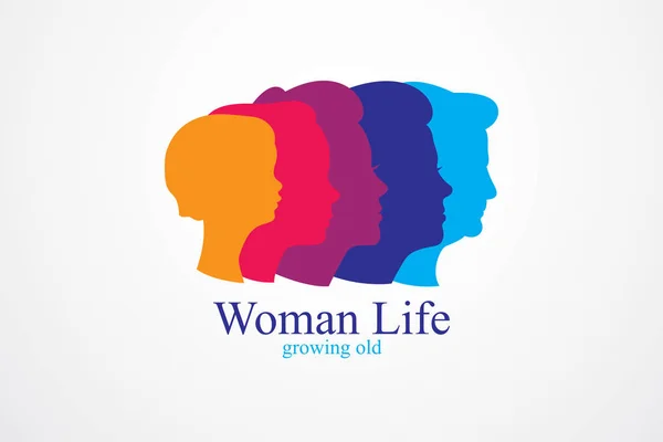 Lebensalter Der Frau Lebenszeit Lebensperioden Und Zyklen Altern Reifung Und — Stockvektor