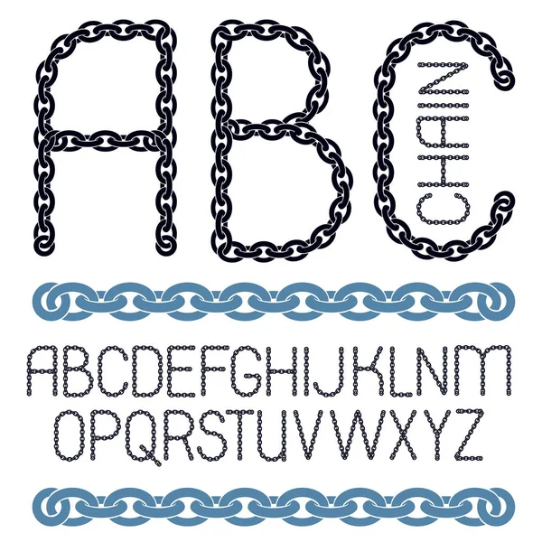 Vector English Alphabet Letters Abc Collection Capital Decorative Font Created — Stock Vector