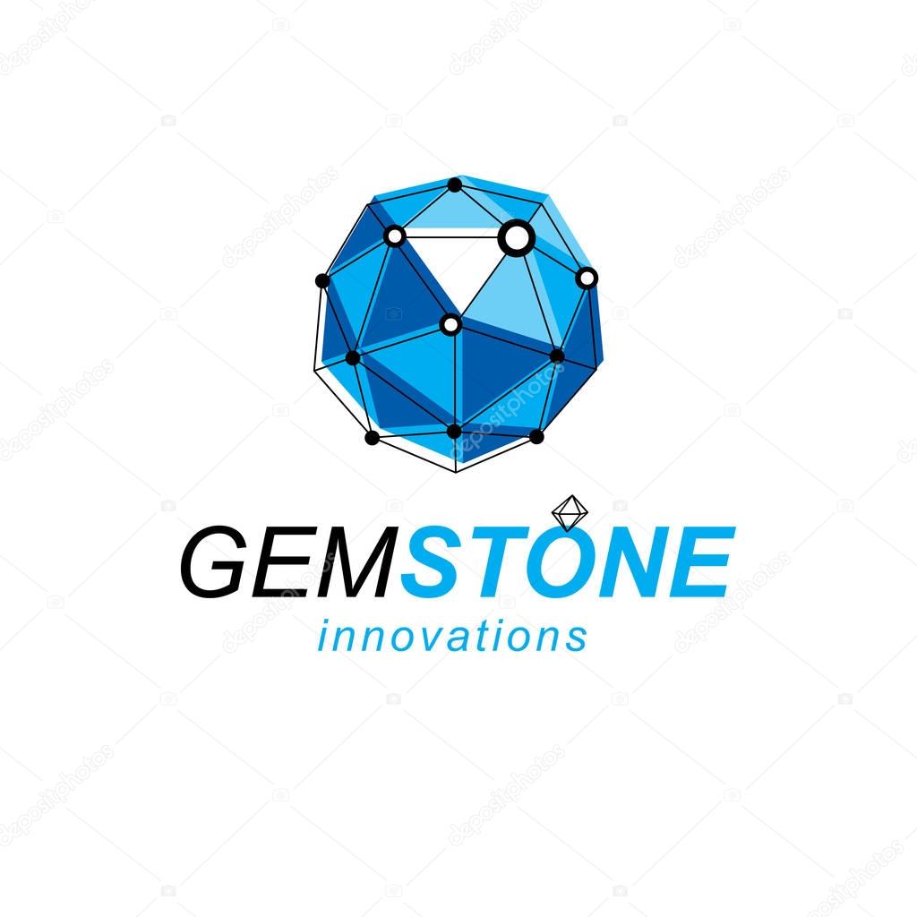 Innovation technologies symbol. Abstract vector 3D geometric low poly object, digital science theme illustration.