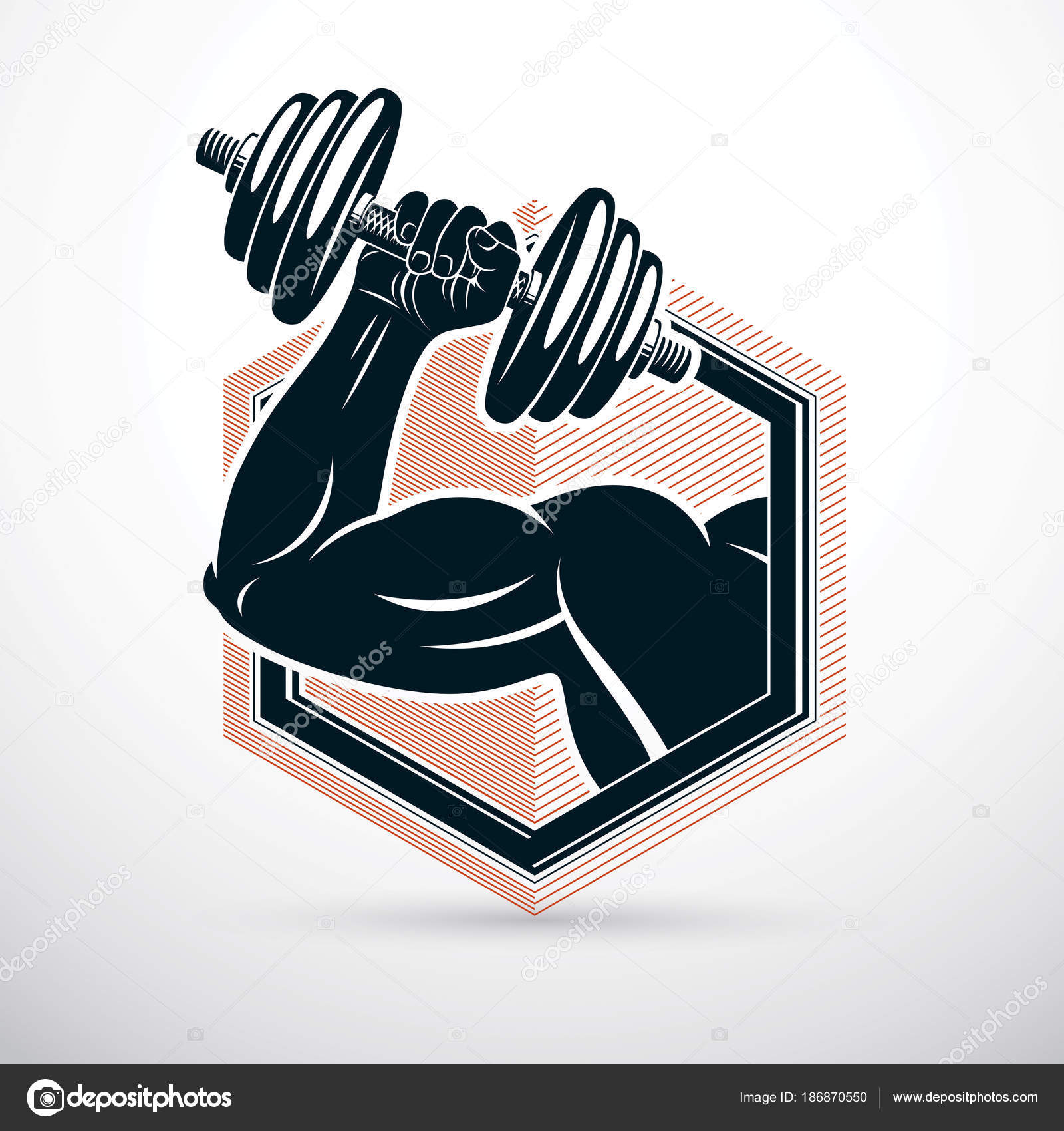 Muscle Arms holding barbell fitness gym vector design 27953917 Vector Art  at Vecteezy