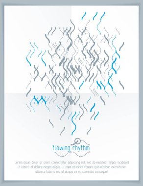 Soyut dalgalı çizgiler ritim desen kullanılmak üzere grafik ve web tasarım. Vektör teknolojisi flyer şablonu.