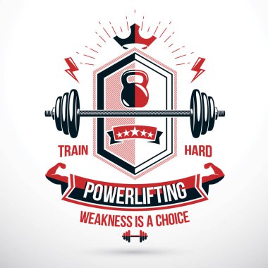 Spor Kulübü amblemi, vektör halter sembolü.