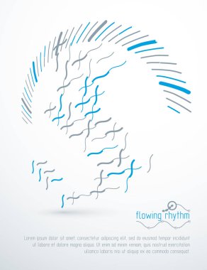 Soyut dalgalı çizgiler illüstrasyon vektör. Grafik şablonu, reklam afişi. Teknolojik desen.