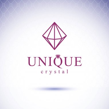 Vektör parlak değerli taş tasarım elementi. Mücevher amblemi, logo. Parlak elmas çizimi.