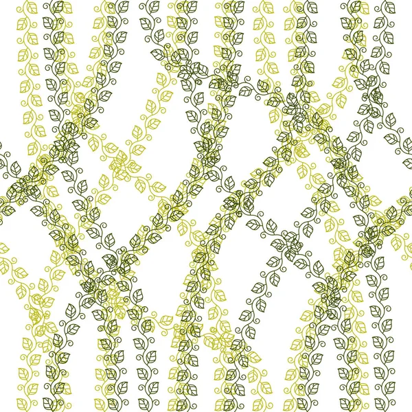 Květinový Vzor Bezešvé Listy Větve Vektorové Zelené Tkaniny Pozadí Spleti — Stockový vektor