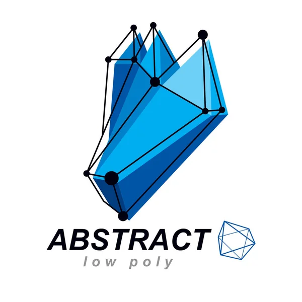 Vector Abstracto Geométrico Objeto Poli Baja Logotipo Conceptual Tecnología Ciencia — Vector de stock