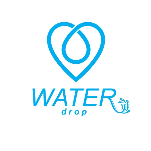 Vector Blue Clear Water Drop Symbol Use Mineral Water Advertising — Stock Vector