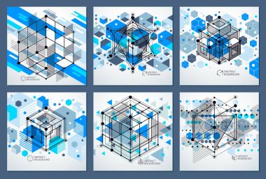 Basit geometrik şekiller ile soyut rakamlar kümesi
