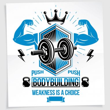 Beyaz arka plan üzerine Powerlifting rekabet poster